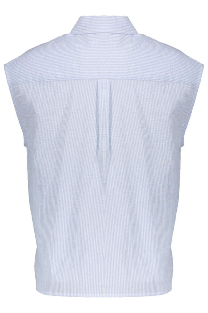 Geisha blauwe dames blouse | Achteraanzicht