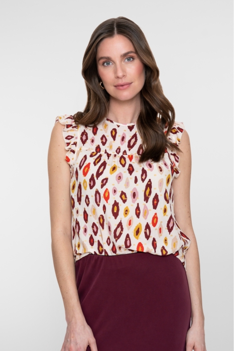 Geisha witte dames top | Model vooraanzicht