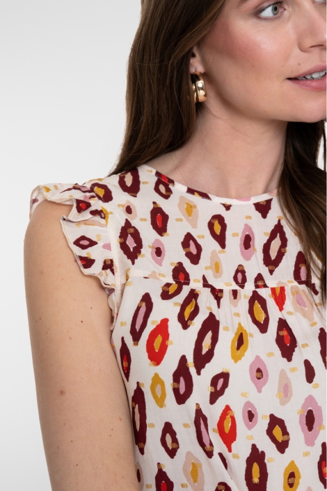 Geisha witte dames top | Kleurstaal