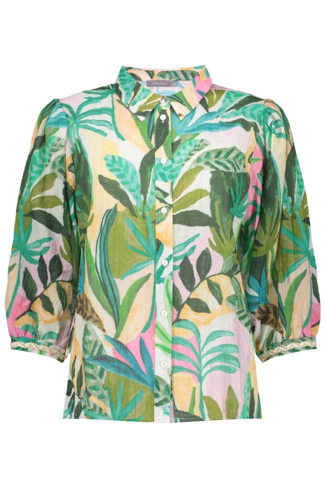 Geisha groene dames blouse | Vooraanzicht