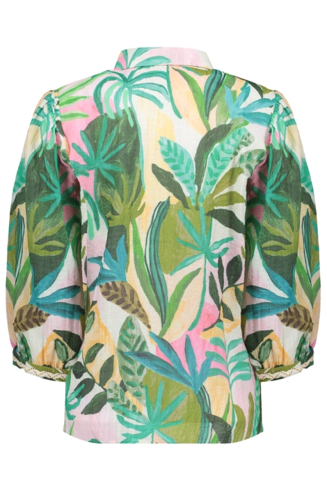 Geisha groene dames blouse | Achteraanzicht