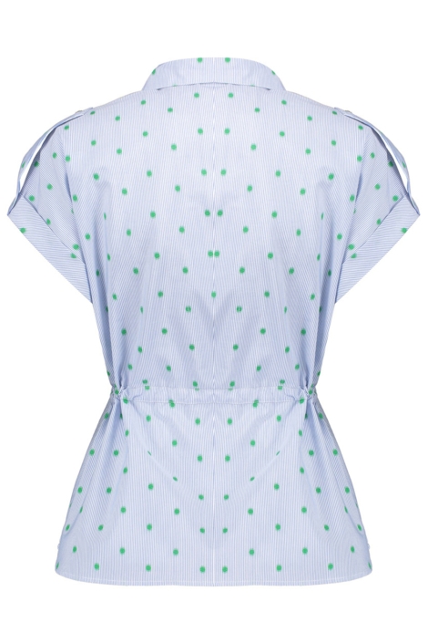 Geisha blauwe dames blouse | Achteraanzicht