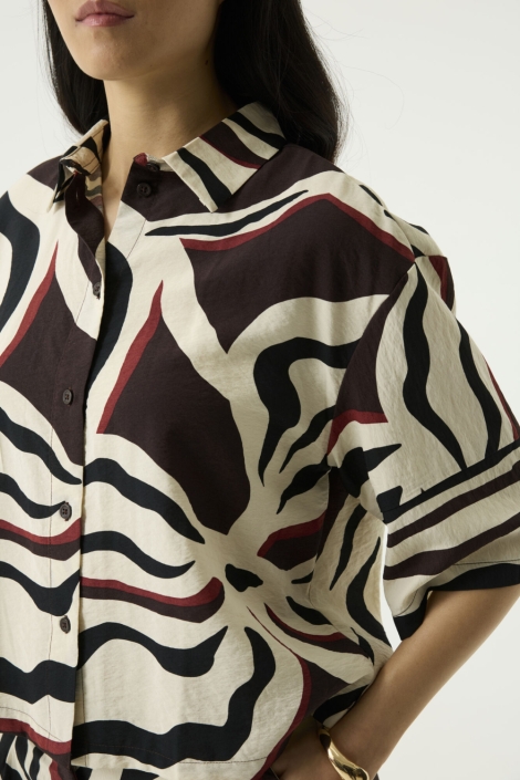 Garcia beige dames blouse | Close up