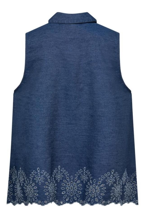 Freequent blauwe dames blouse | Achteraanzicht
