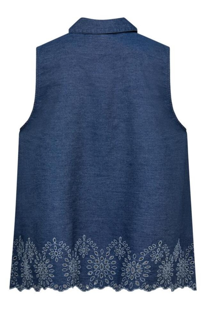 Freequent blauwe dames blouse | Achteraanzicht