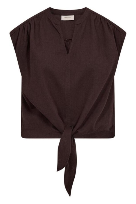 Freequent bruine dames blouse | Vooraanzicht