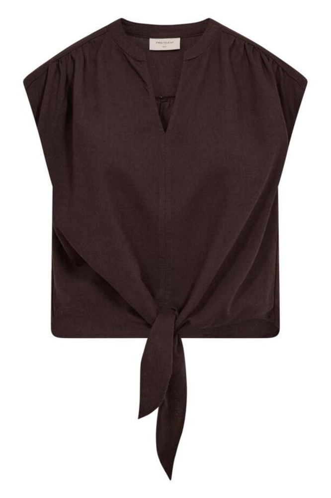 Freequent bruine dames blouse | Vooraanzicht