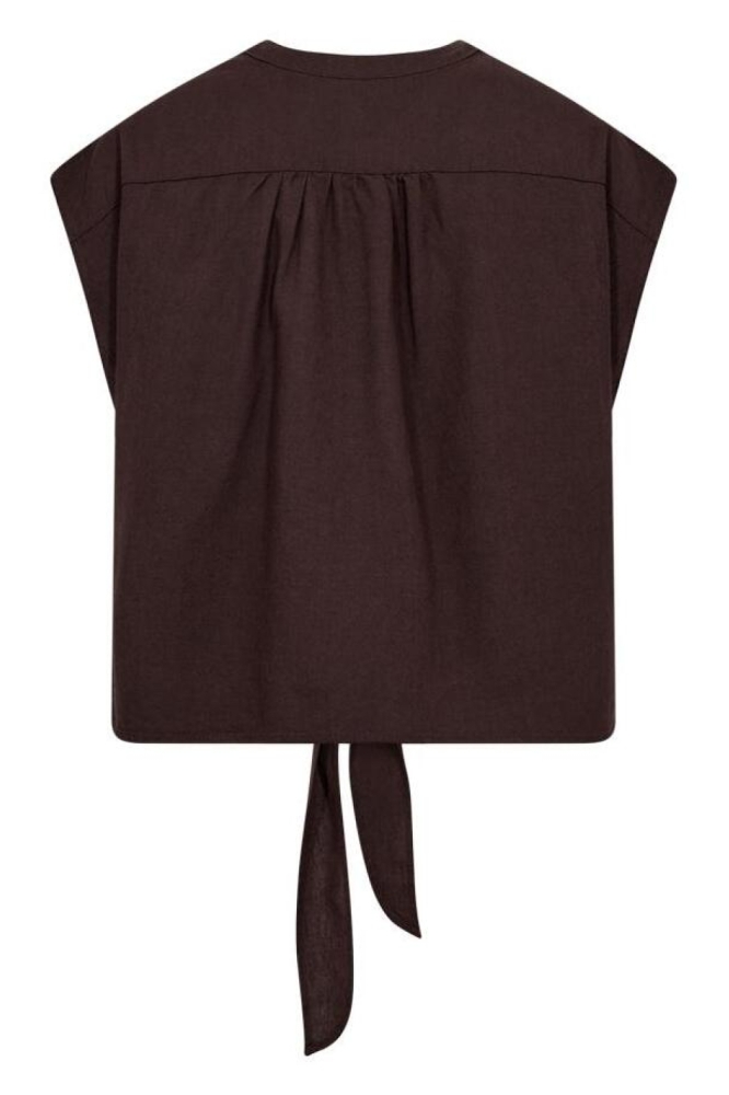 Freequent bruine dames blouse | Achteraanzicht
