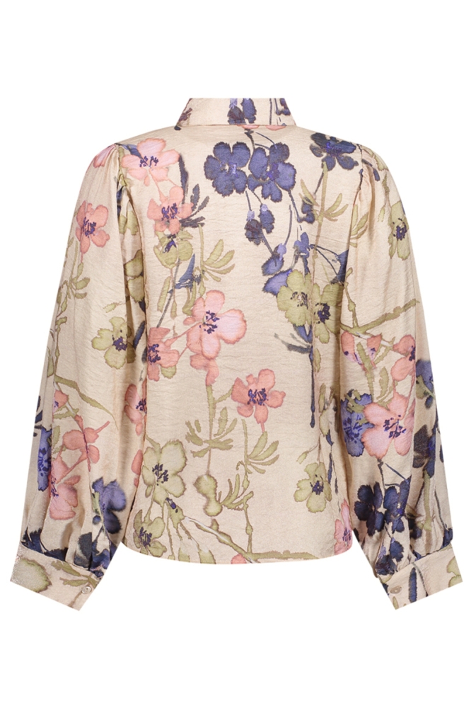 Geisha zand dames blouse | Achteraanzicht
