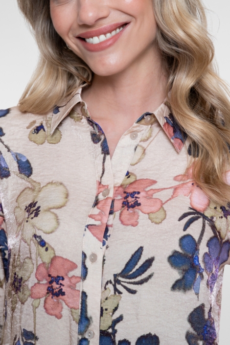 Geisha zand dames blouse | Close up