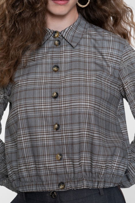 Geisha bruine dames blouse | Close up