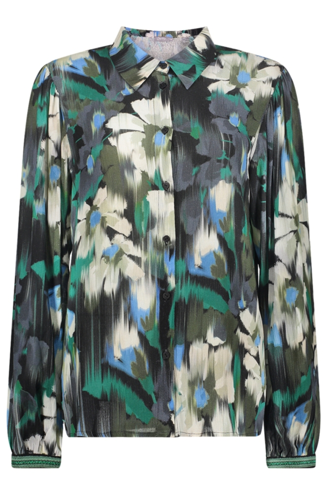 Geisha groene dames blouse | Vooraanzicht
