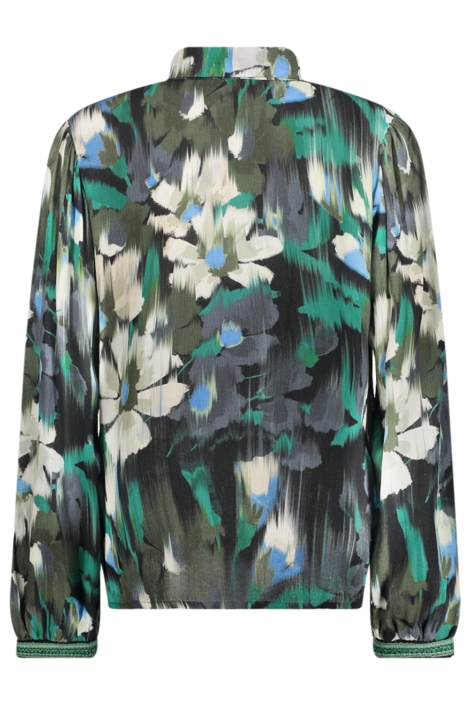 Geisha groene dames blouse | Achteraanzicht