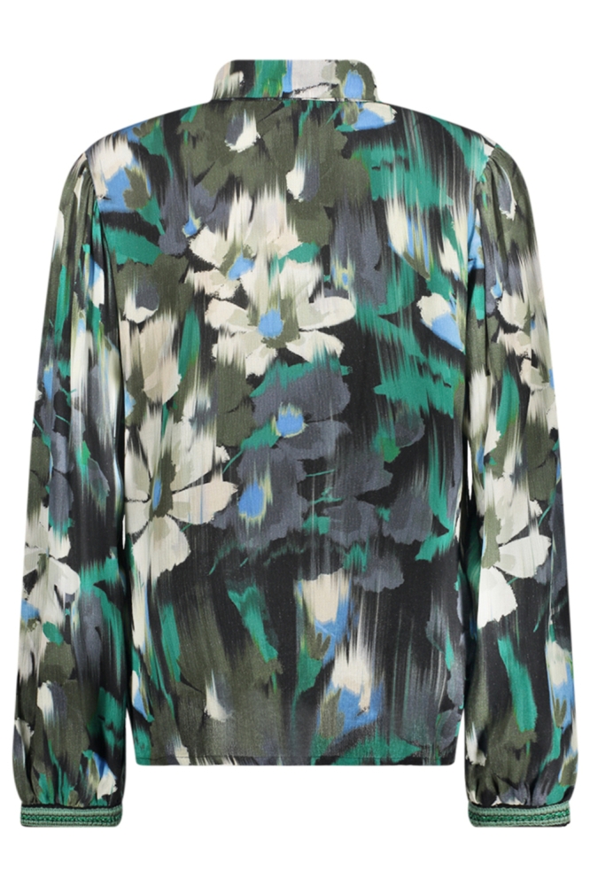 Geisha groene dames blouse | Achteraanzicht