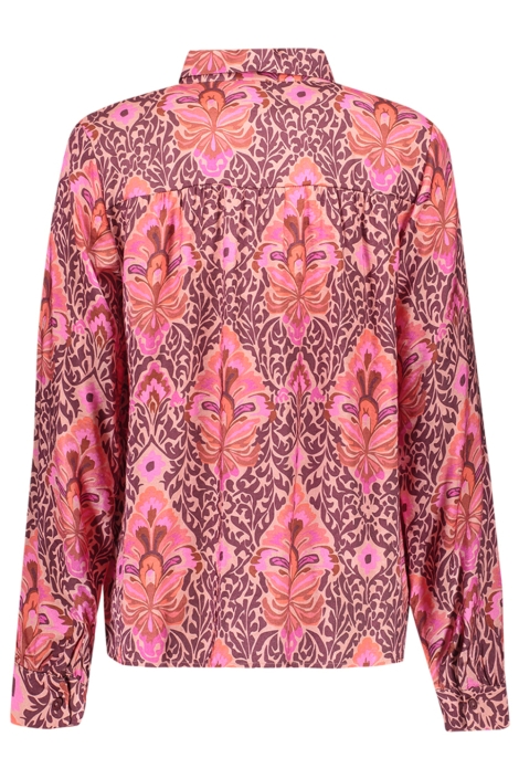 Geisha bordeaux dames blouse | Achteraanzicht