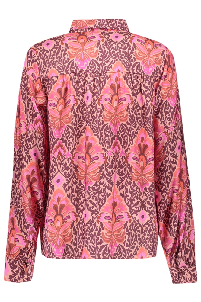 Geisha bordeaux dames blouse | Achteraanzicht