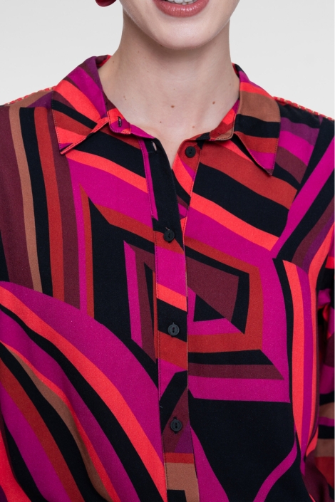 Geisha multi color dames blouse | Close up