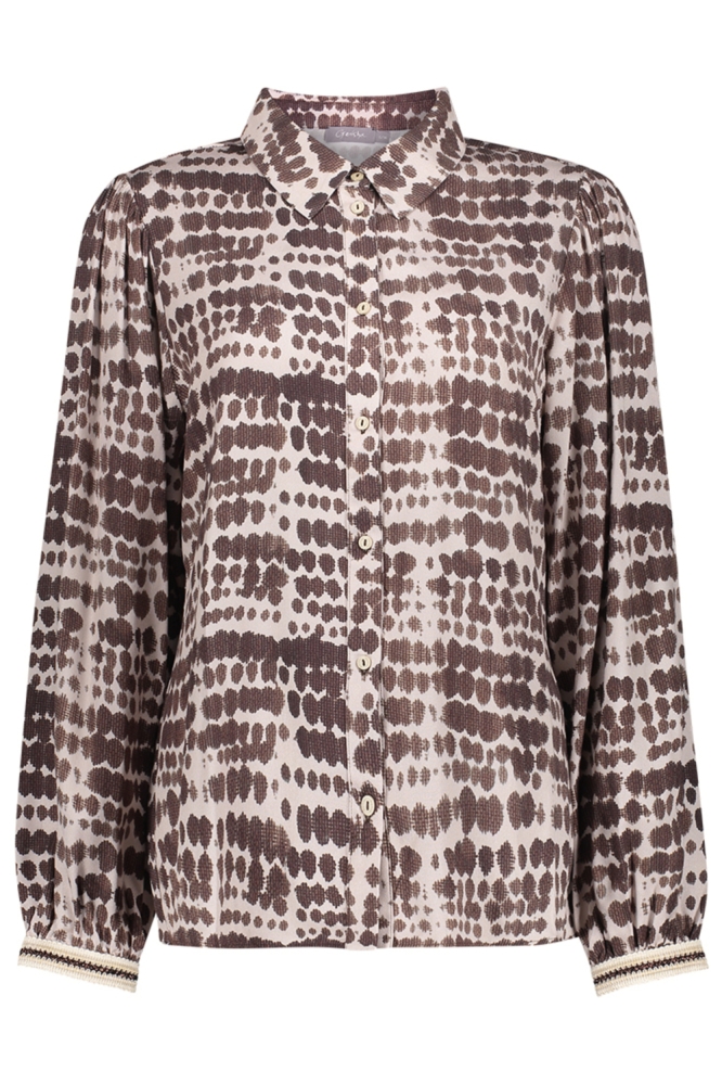Geisha bruine dames blouse | Vooraanzicht