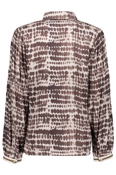 Geisha bruine dames blouse | Achteraanzicht