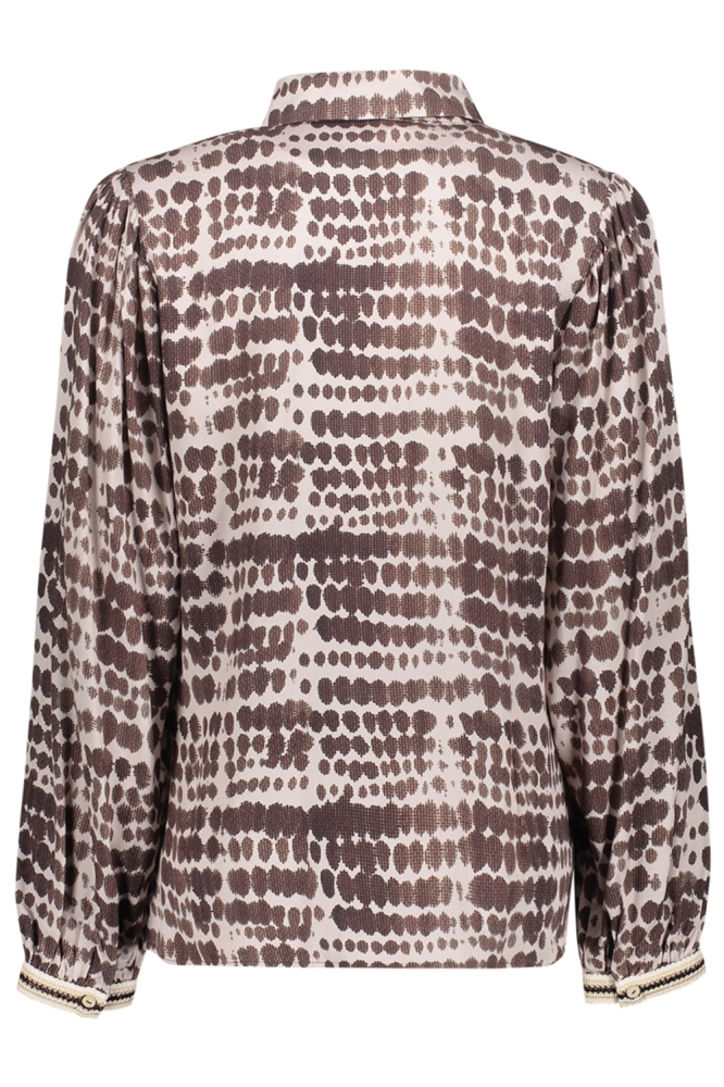 Geisha bruine dames blouse | Achteraanzicht
