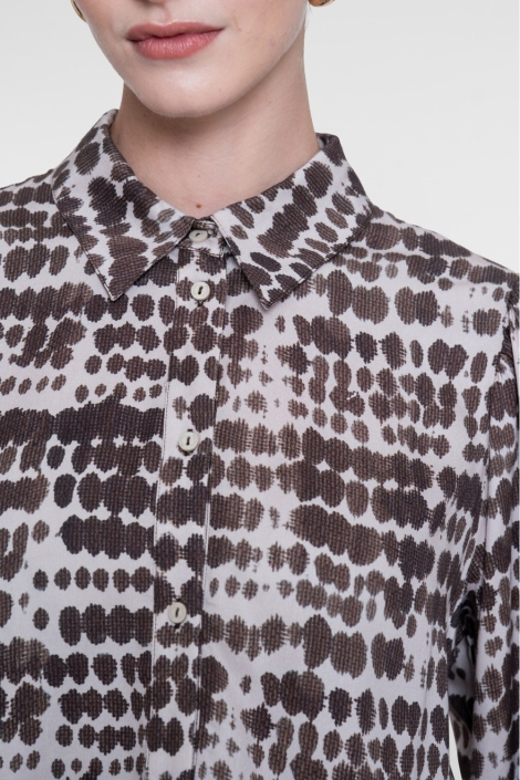 Geisha bruine dames blouse | Close up