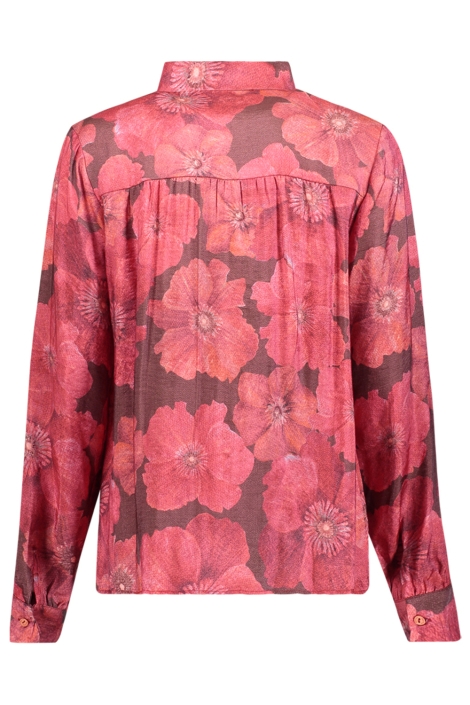 Geisha bruine dames blouse | Achteraanzicht