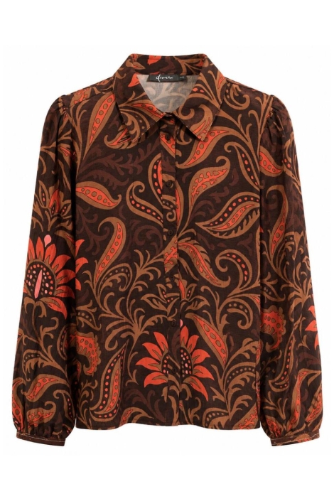 Geisha bruine dames blouse | Vooraanzicht