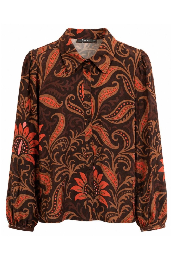 Geisha bruine dames blouse | Vooraanzicht