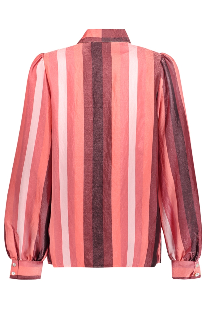 Geisha roze dames blouse | Achteraanzicht