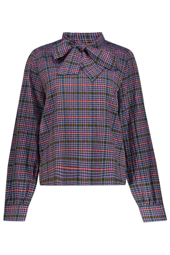 Geisha blauwe dames blouse | Vooraanzicht