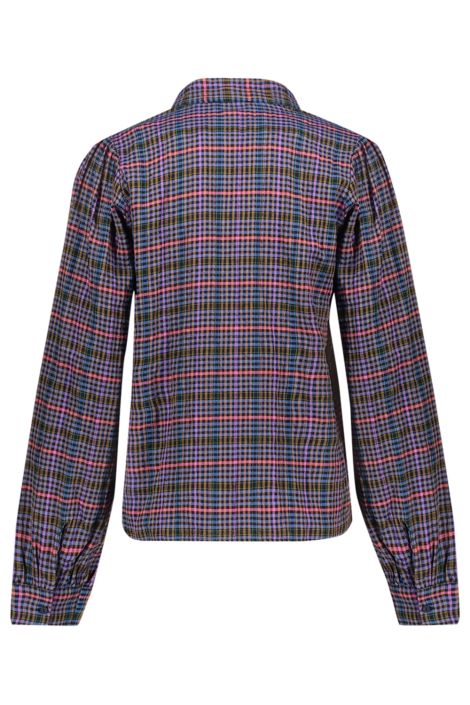 Geisha blauwe dames blouse | Achteraanzicht