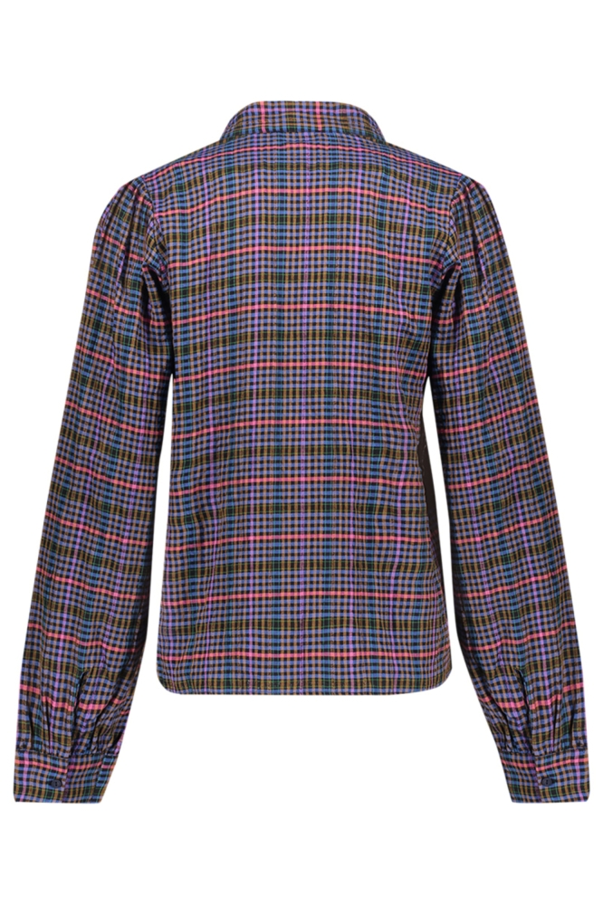 Geisha blauwe dames blouse | Achteraanzicht