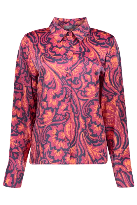 Geisha blauwe dames blouse | Vooraanzicht