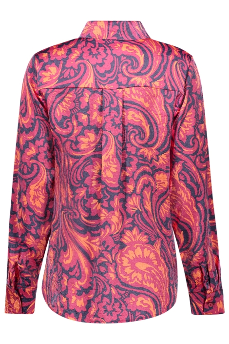 Geisha blauwe dames blouse | Achteraanzicht