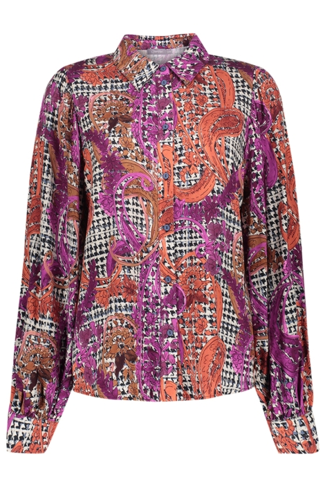 Geisha paarse dames blouse | Vooraanzicht
