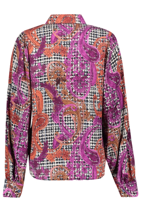Geisha paarse dames blouse | Achteraanzicht