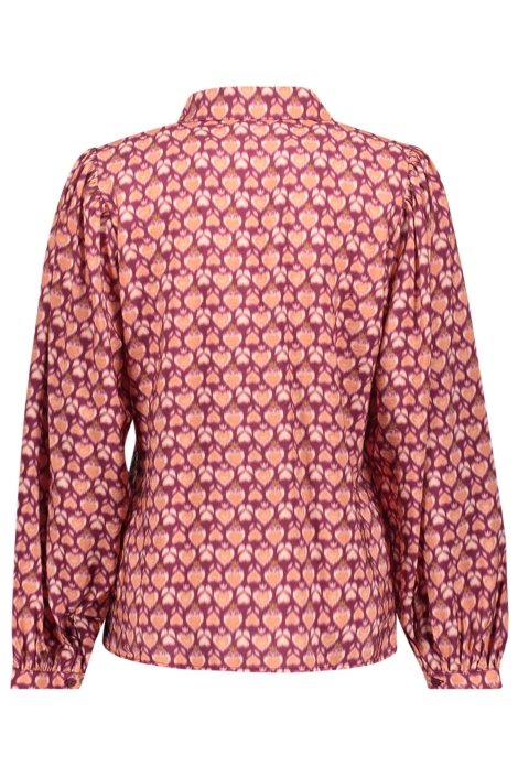 Geisha paarse dames blouse | Achteraanzicht