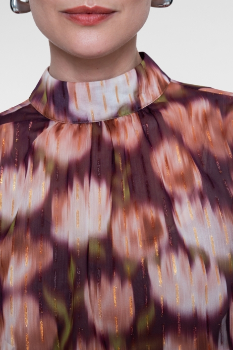Geisha paarse dames blouse | Close up