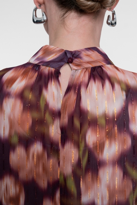 Geisha paarse dames blouse | Kleurstaal