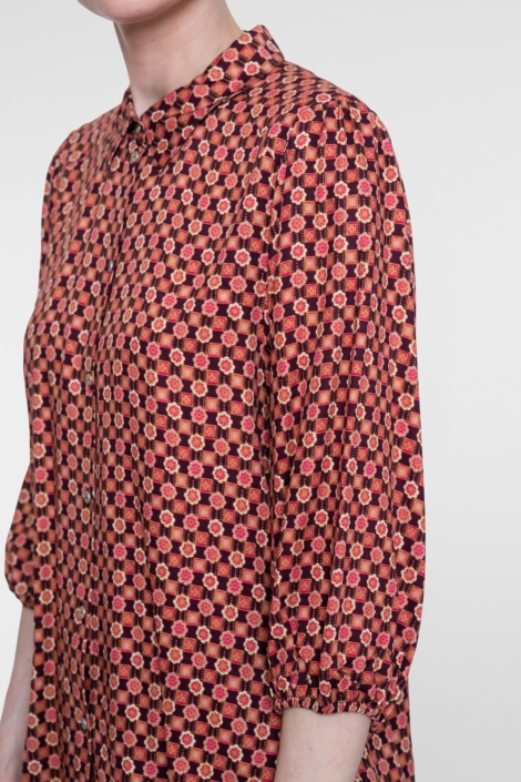 Geisha oranje dames blouse | Kleurstaal