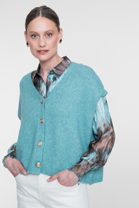 Geisha camel dames blouse | Sfeerbeeld, In situatie