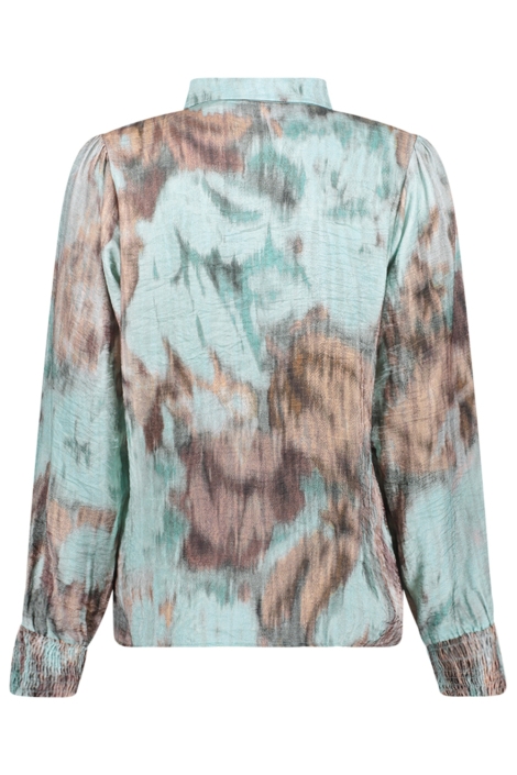 Geisha camel dames blouse | Achteraanzicht