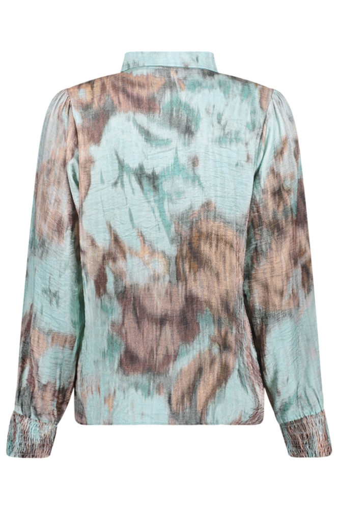 Geisha camel dames blouse | Achteraanzicht