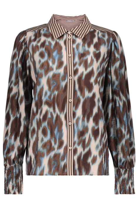 Geisha blauwe dames blouse | Vooraanzicht