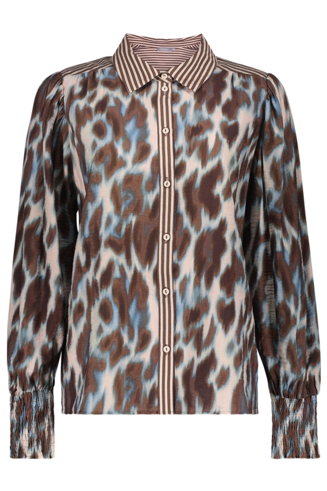 Geisha blauwe dames blouse | Vooraanzicht