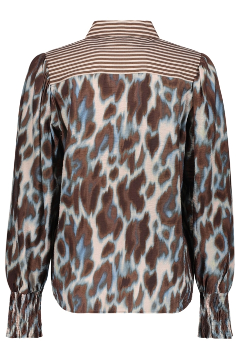 Geisha blauwe dames blouse | Achteraanzicht