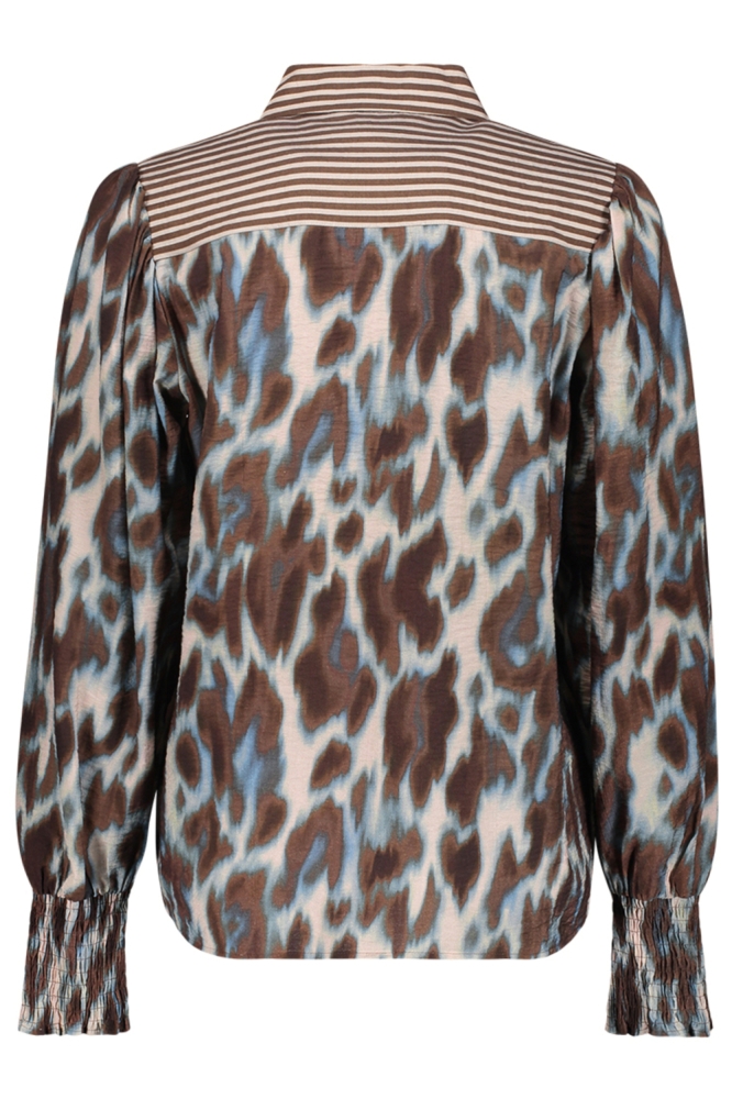 Geisha blauwe dames blouse | Achteraanzicht