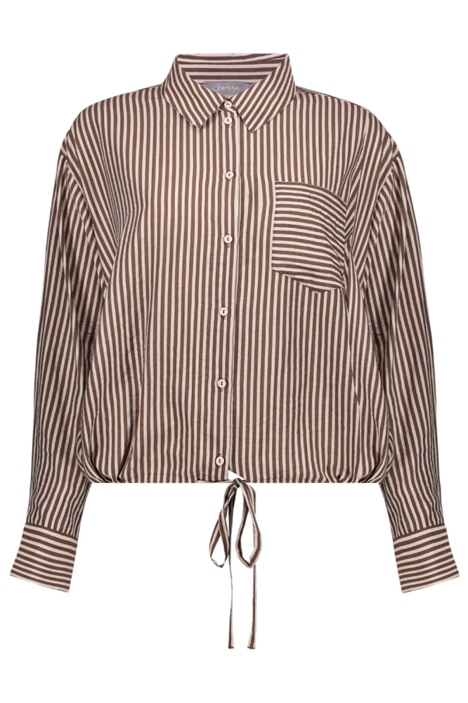 Geisha camel dames blouse | Vooraanzicht