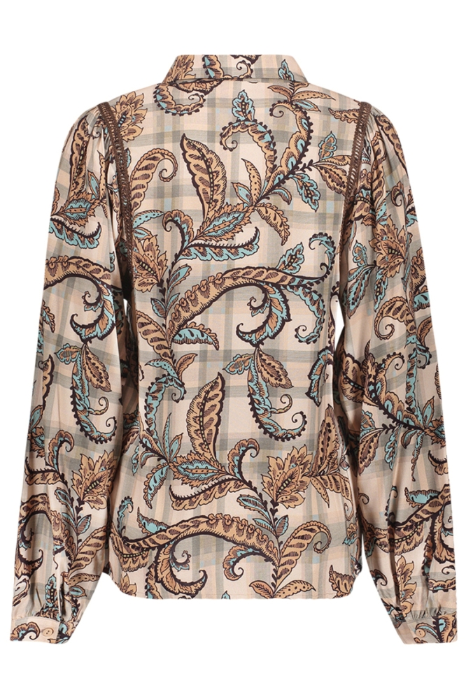 Geisha zand dames blouse | Achteraanzicht