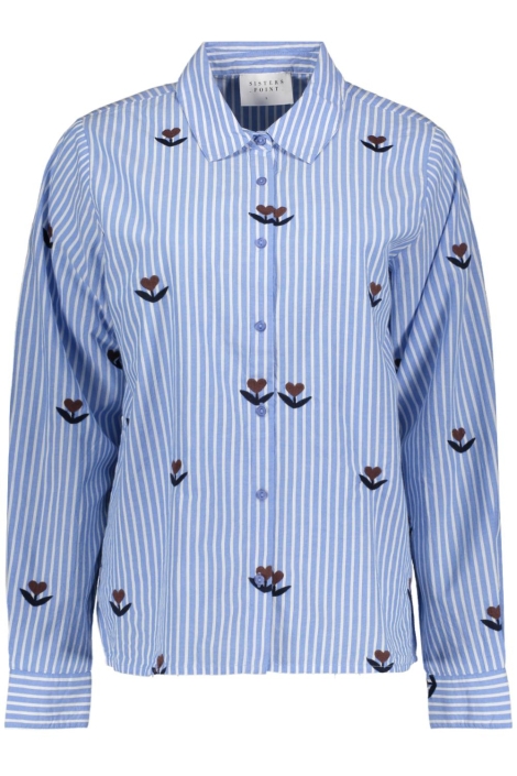 SisterS point blauwe dames blouse | Vooraanzicht